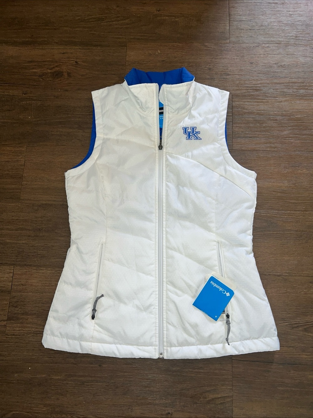 Columbia White & Blue Women's Quilted Vest